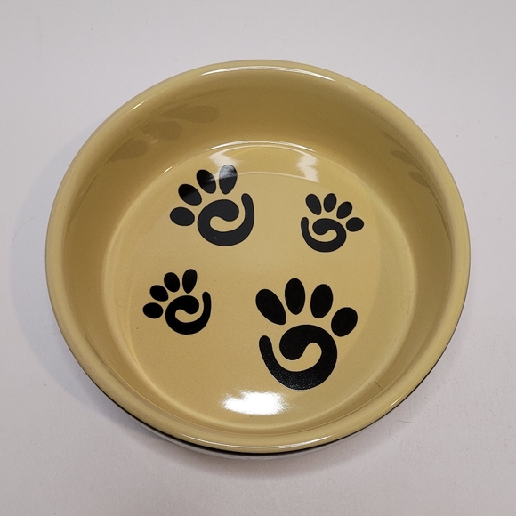 Paw Print Pet Dish Glazed Ceramic NWT - Picture 2 of 8